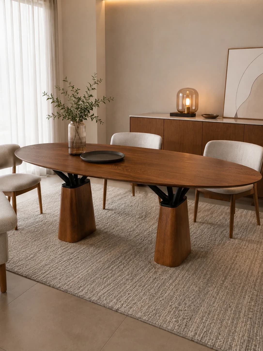 Mesa Lugano Retangular em destaque na curadoria da Tassi Decor
